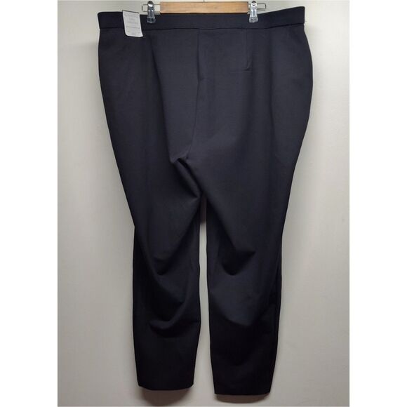 Talbots Soho Ankle Pants Women 22W Black Rayon Stretch Elastic Waist Tapered Leg - Picture 4 of 8